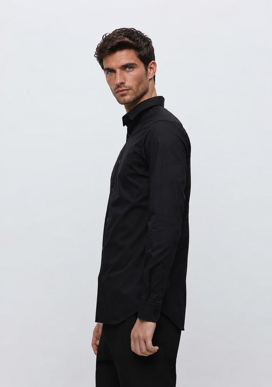 Men’s Premium Black Full Sleeve Poplin Plus Cotton Shirt
