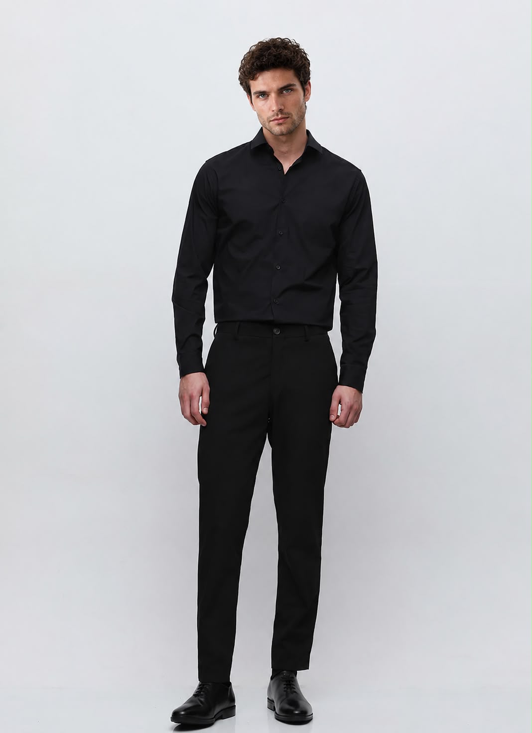 Men’s Premium Black Full Sleeve Poplin Plus Cotton Shirt