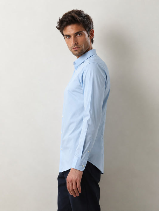 Men’s Premium Sky Blue Full Sleeve Poplin Plus Cotton Shirt