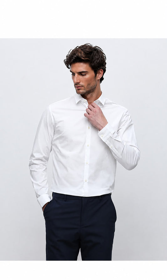 Men’s Premium White Full Sleeve Poplin Plus Cotton Shirt