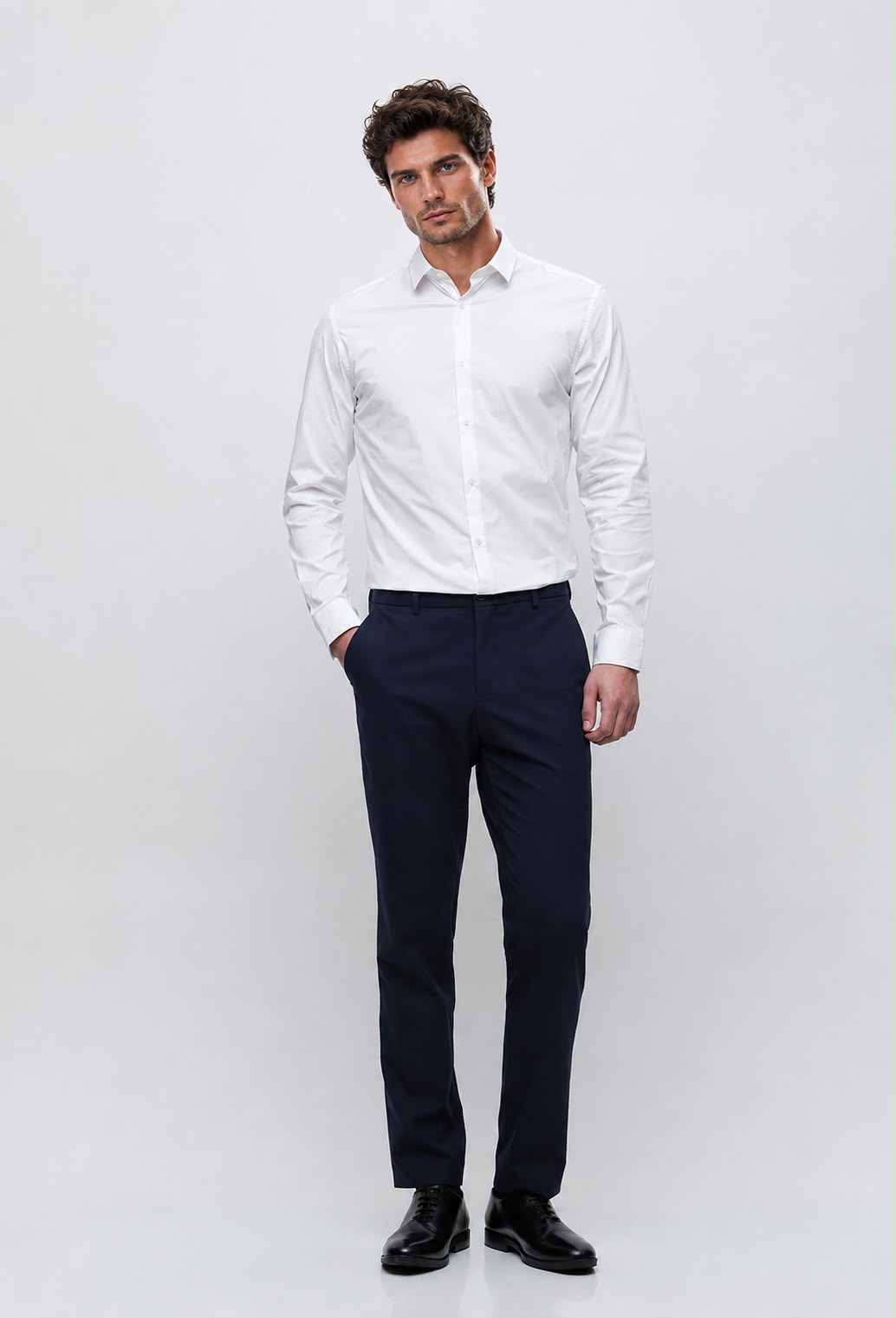 Men’s Premium White Full Sleeve Poplin Plus Cotton Shirt